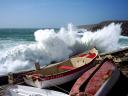 A stormy day in Pors-Loubous, a small port in Plogoff, Brittany, France.