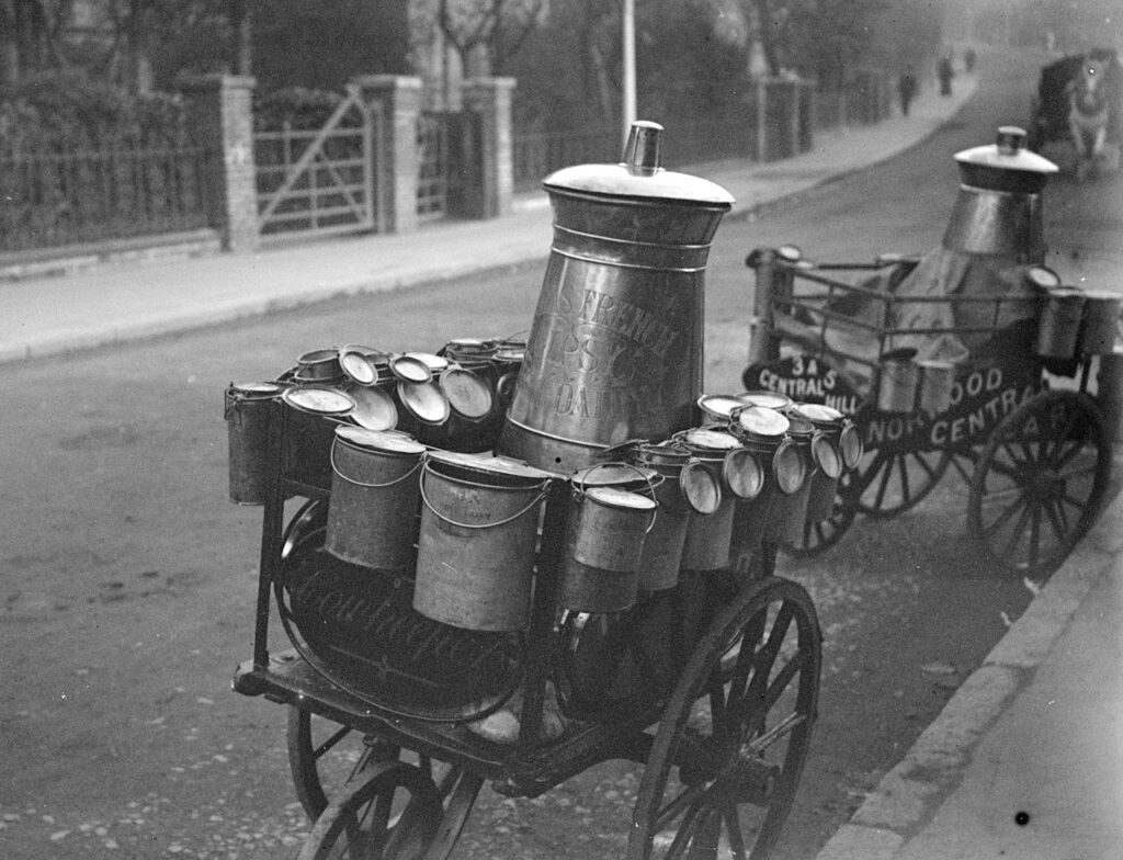Carriole de laiterie ambulante