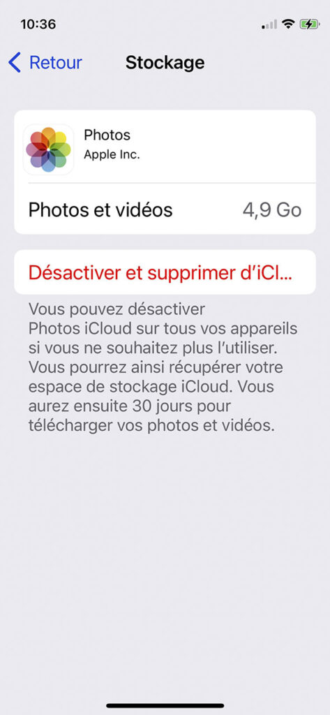 supprimer ses photos dans iCloud