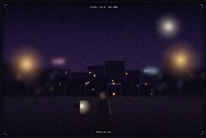 Simulateur photo basse lumière